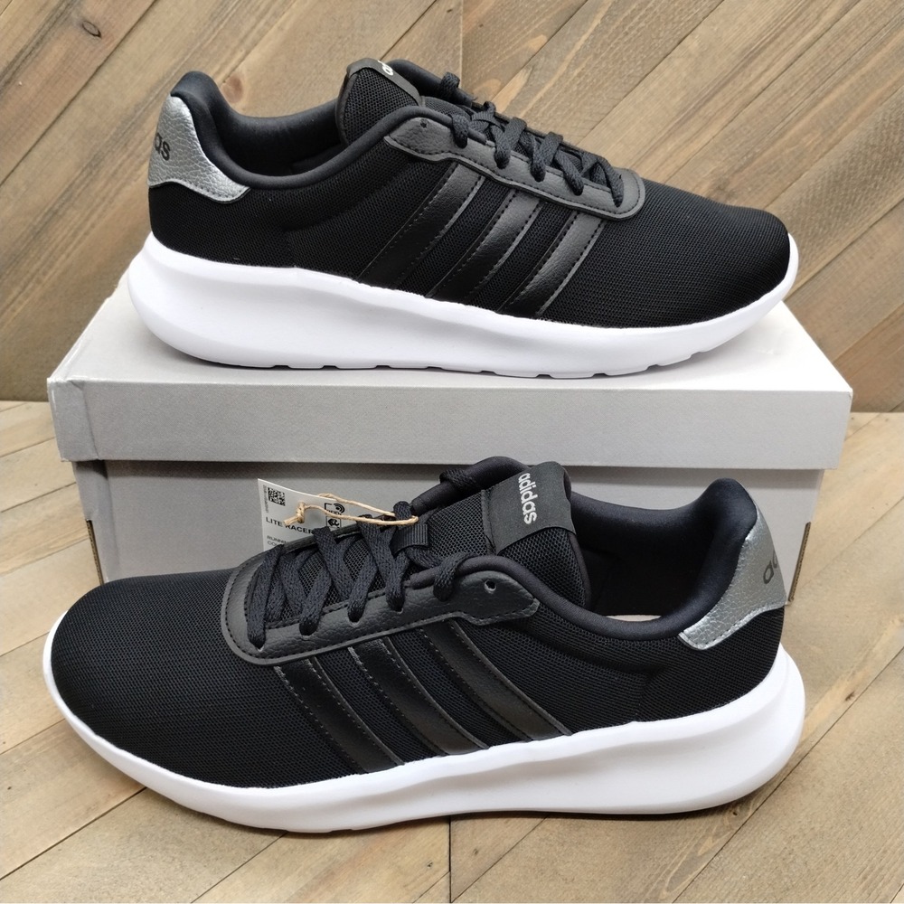 Adidas Lite Racer 3.0 Running Shoes - Comfort, Lightweight, Black, Size 8.5